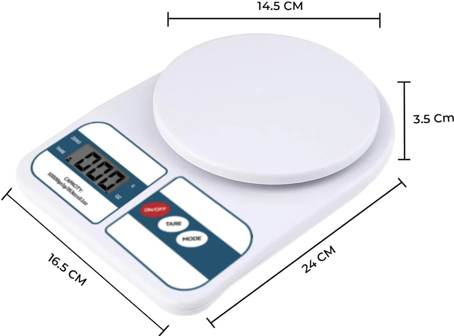 Image of Tarrow 10Kg High Precision, Fast Response Sensor, Kitchen Weight Machine With Warranty Balance Scale (Scale)