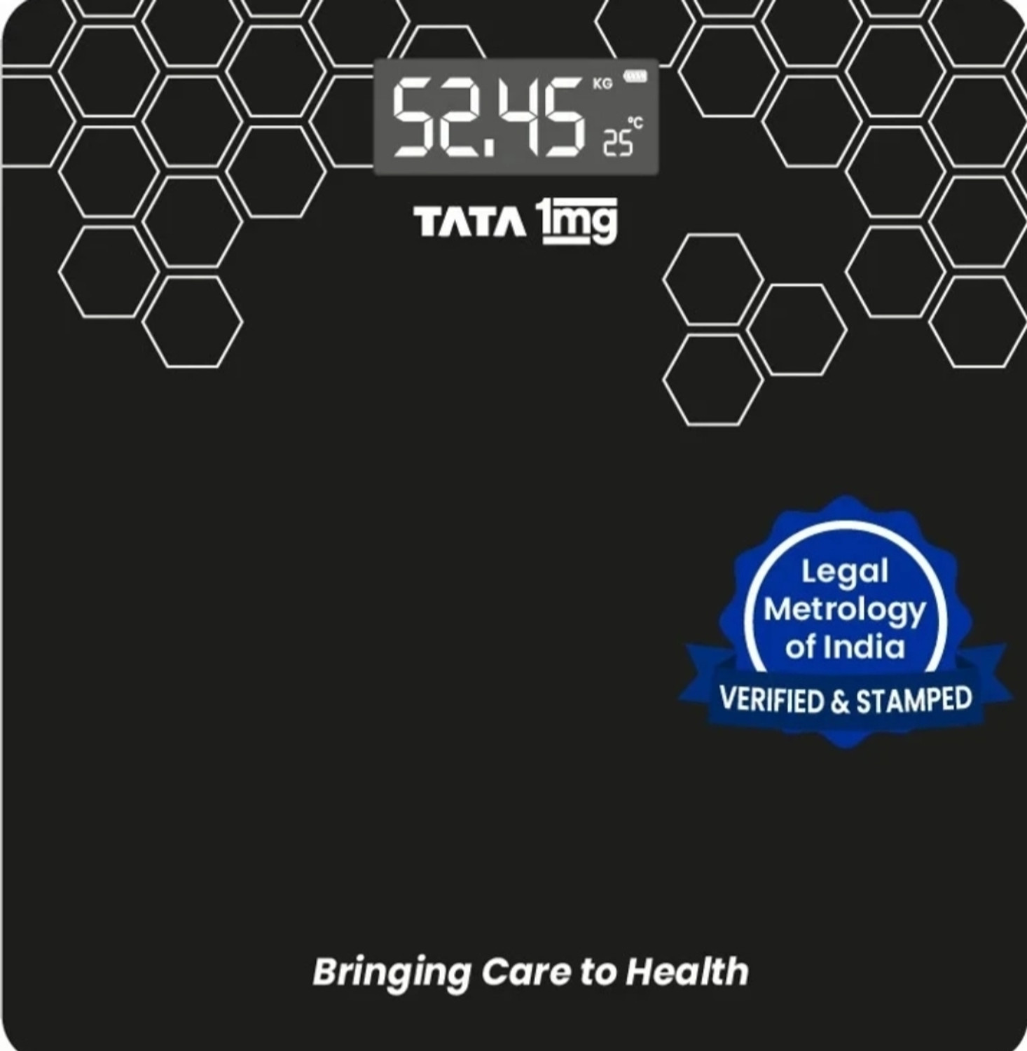 Image of TATA 1mg Heavy Duty Electronic Thick Tempered Glass LCD Display Weighing Scale (Black)