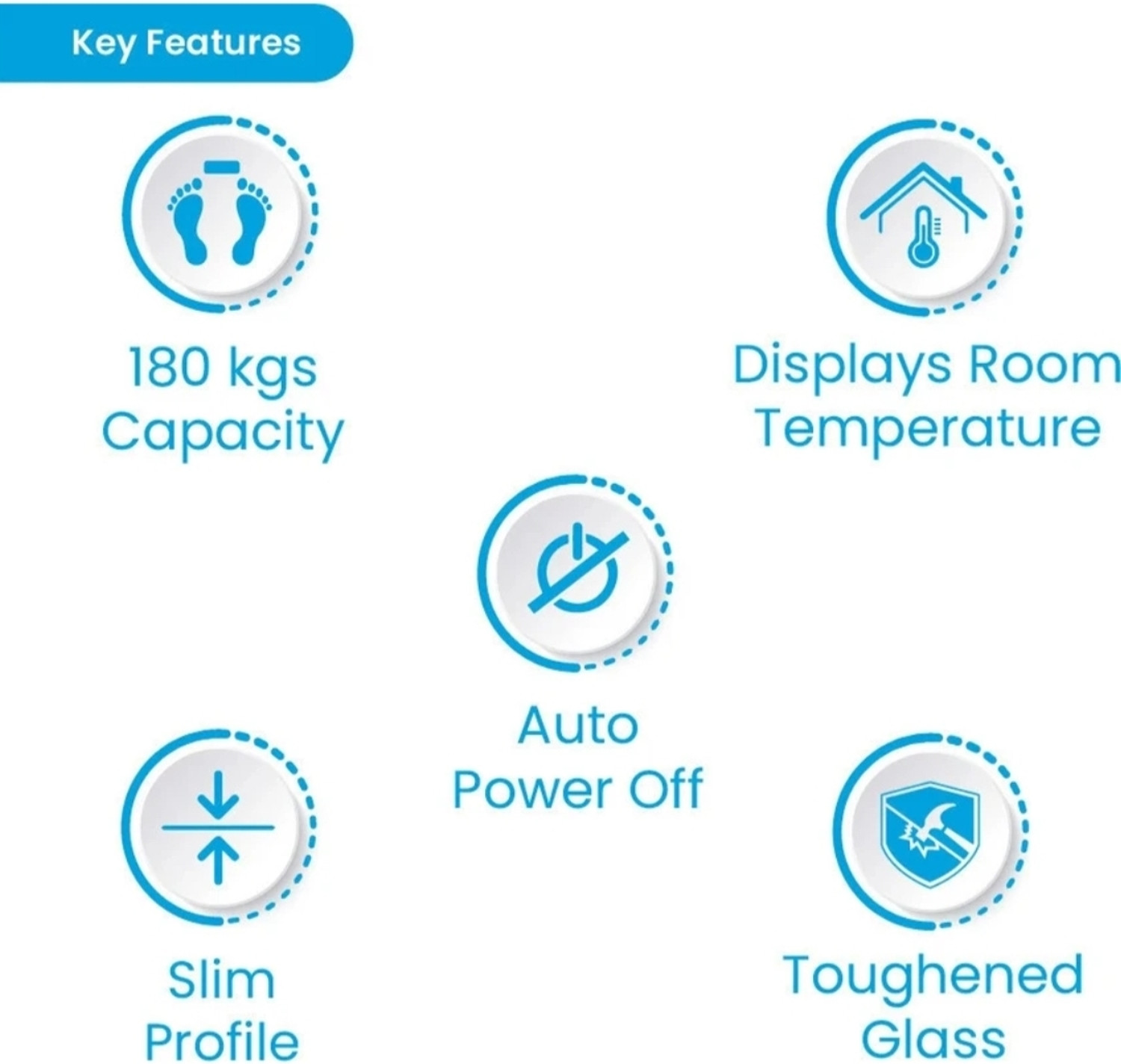 Image of TATA 1mg Heavy Duty Electronic Thick Tempered Glass LCD Display Weighing Scale (Black)