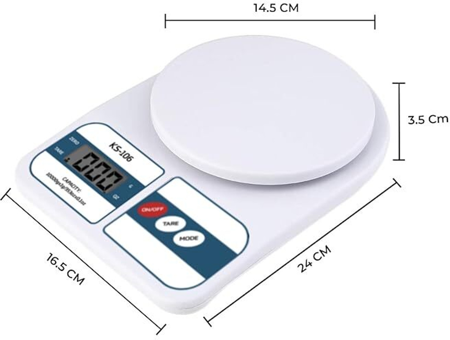 Image of BEBLOOM 10Kg Electronic Food Weight Machine Computer Weighing Machine for Home Digital Kitchen Timer