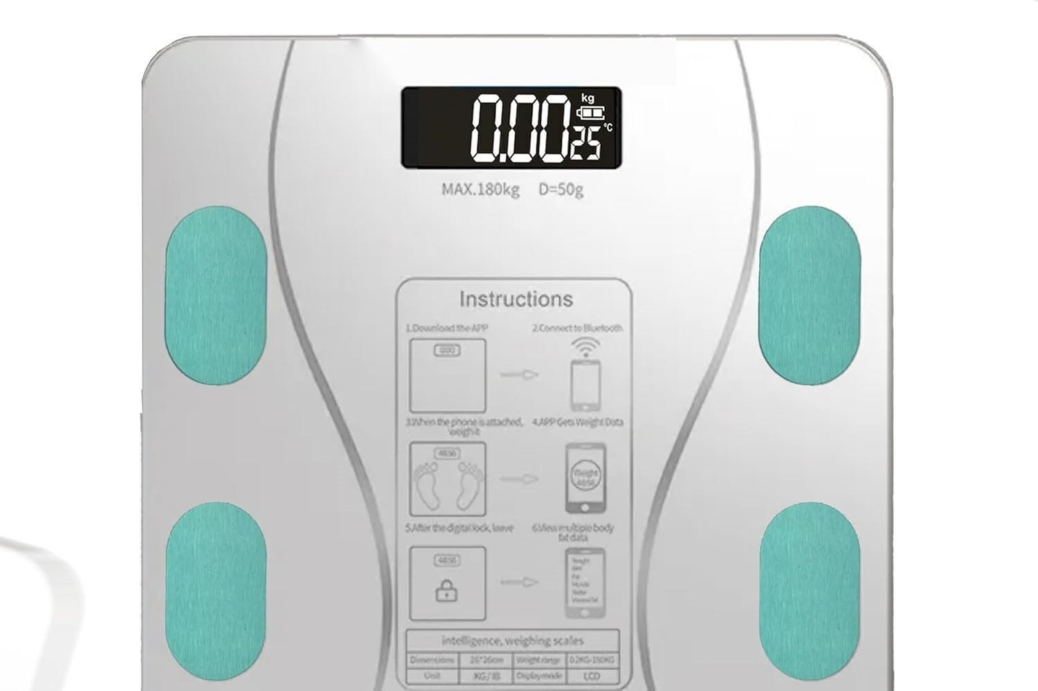 Image of EVERSYS Smart Bluetooth Weighing Scale - Body Weight, BMI white Weighing Scale (White)