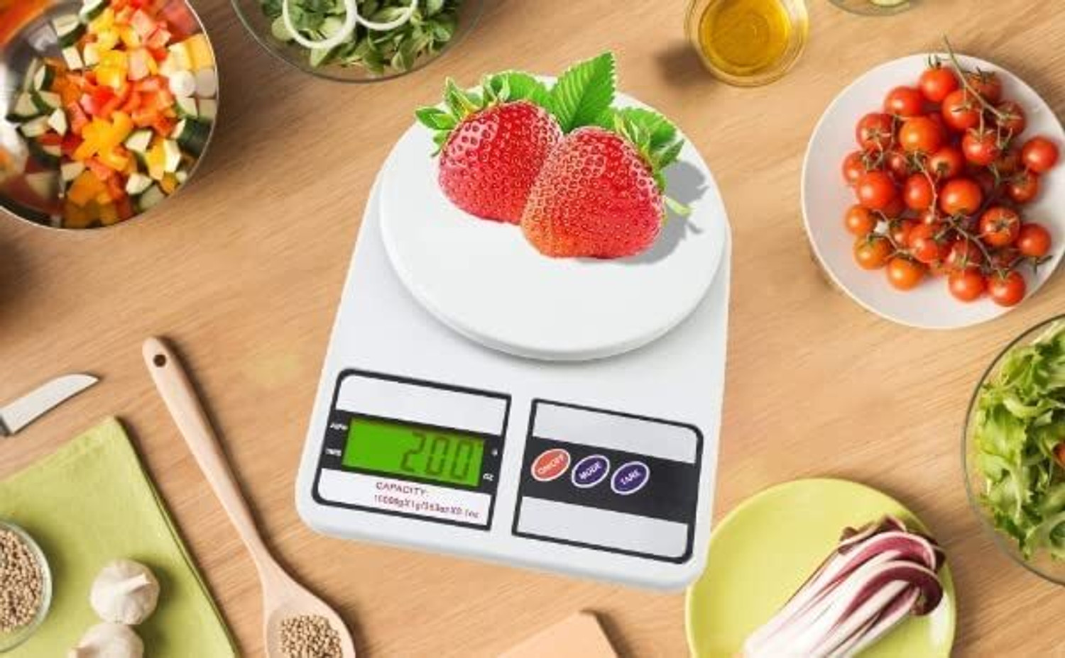 Image of zizining Digital Kitchen Weighing Scale 10kg Weighing Scale (White)