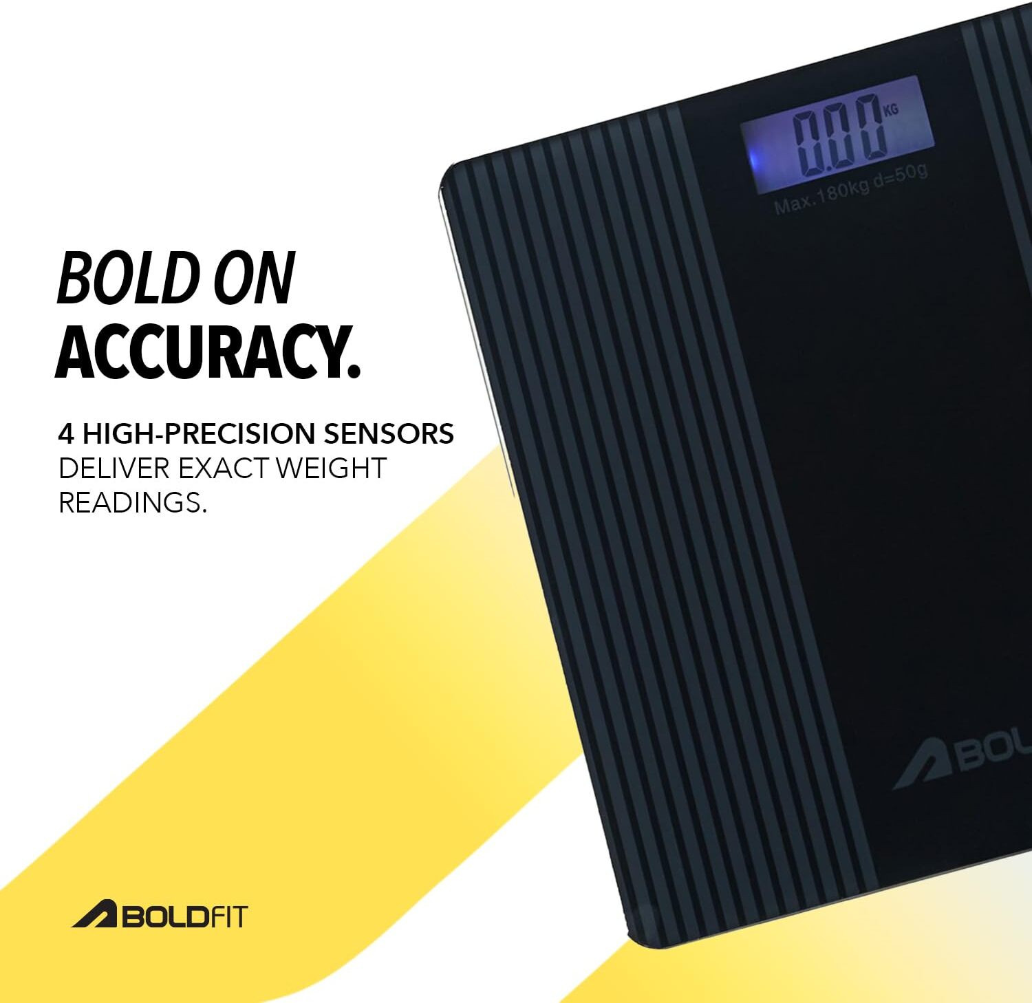 Image of JSJ Bold Weight Machine for Home Digital Weighing Machine Weighing Scale (Black)