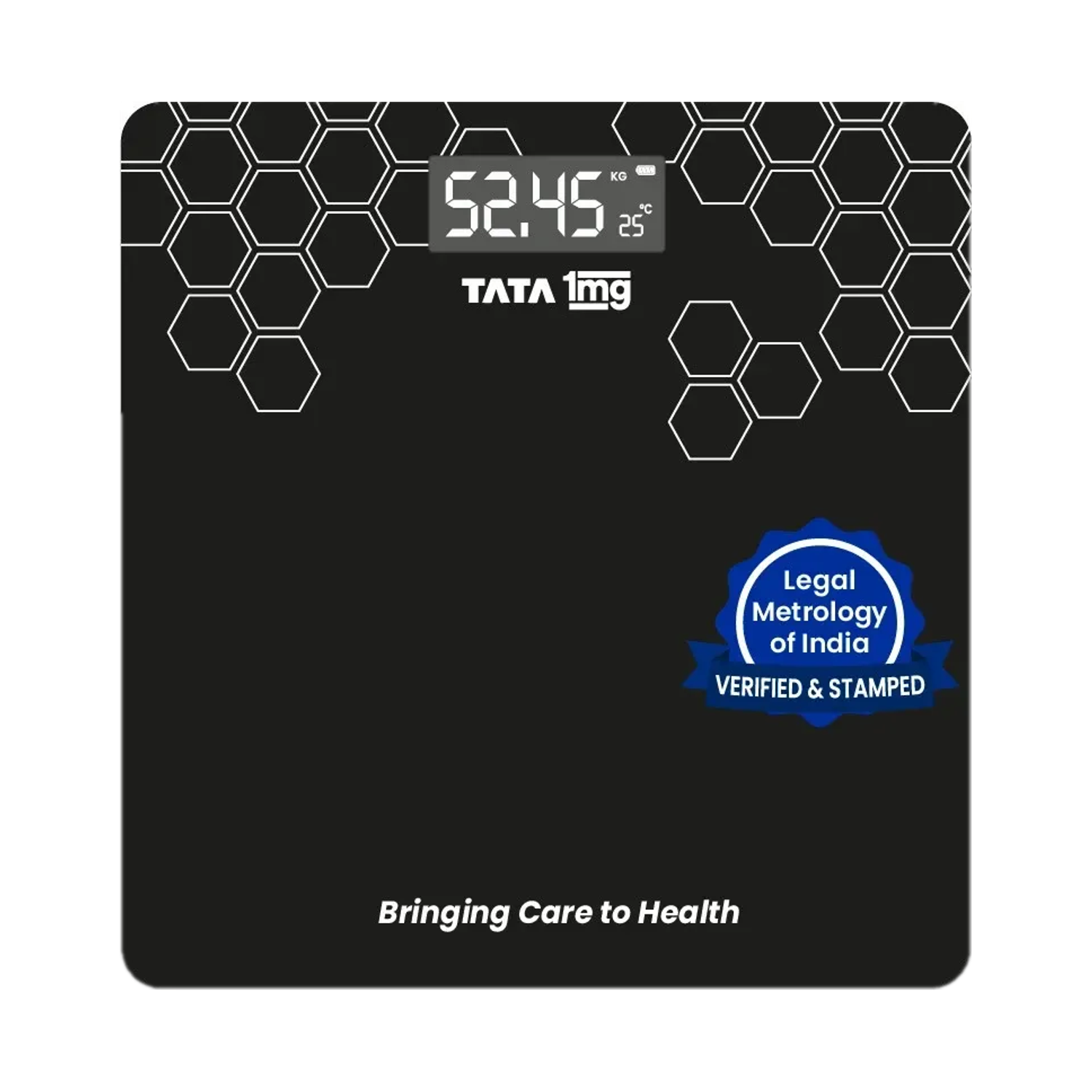 Image of TATA 1mg Heavy Duty Electronic Thick Tempered Glass LCD Display Weighing Scale (Black)