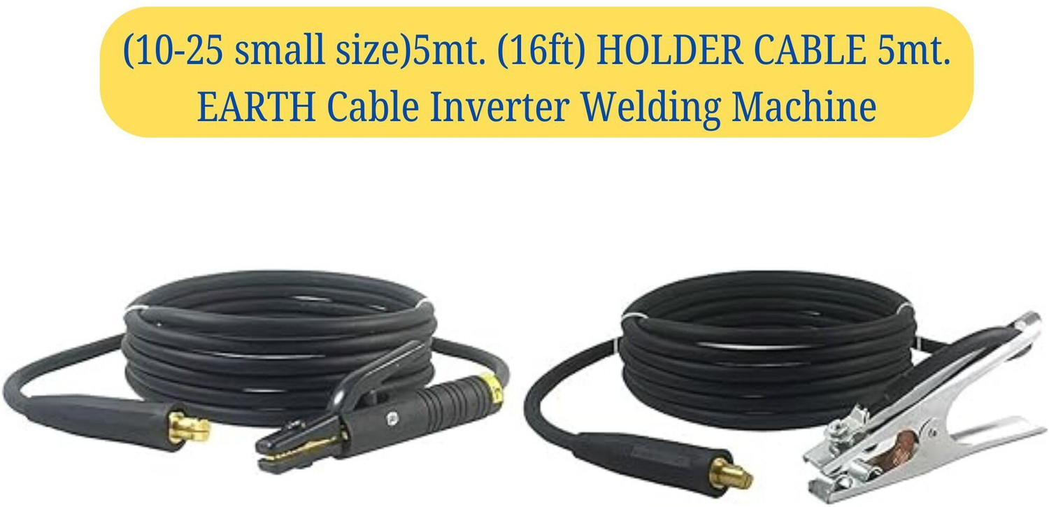Colorado (10-25 small size)5mt. (16ft) HOLDER CABLE 5mt. EARTH Cable Inverter Welding Machine