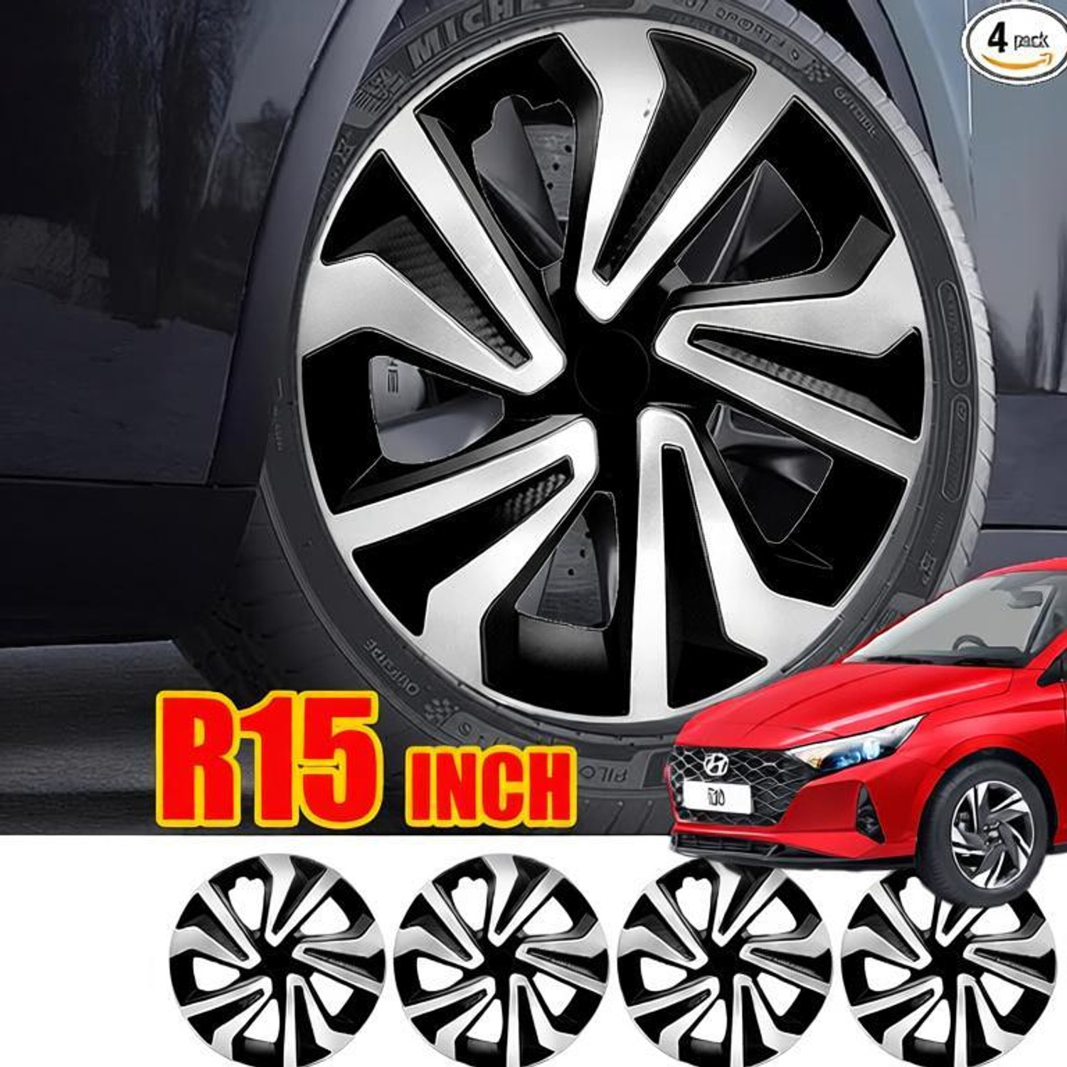 GOLDKARTZ R15 Wheel Cover Hub Cap for Hyundai i20 - Image 1