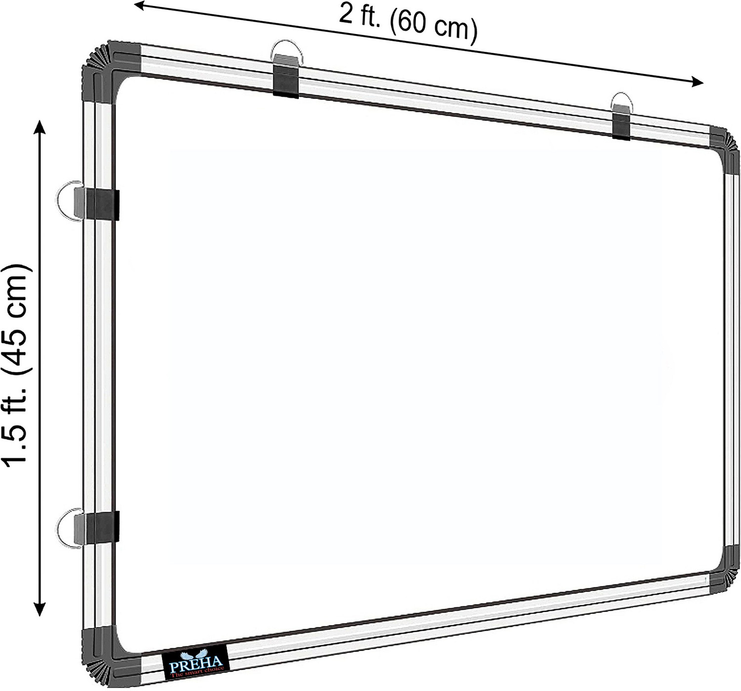 Preha Non Magnetic 1.5X2 Feets, Double Sided White Board and Chalk Board, Pack Of...
