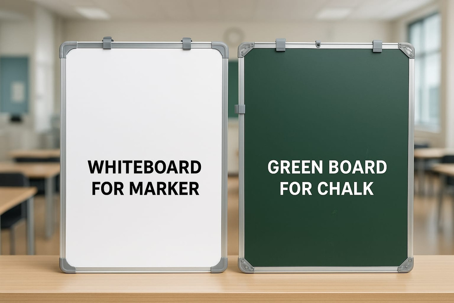Image of Pravyon Non-Magnetic 2x3 Feet WhiteBoard & Chalkboard With Duster & 2 Marker White, Green board (600 mm x 900 mm)