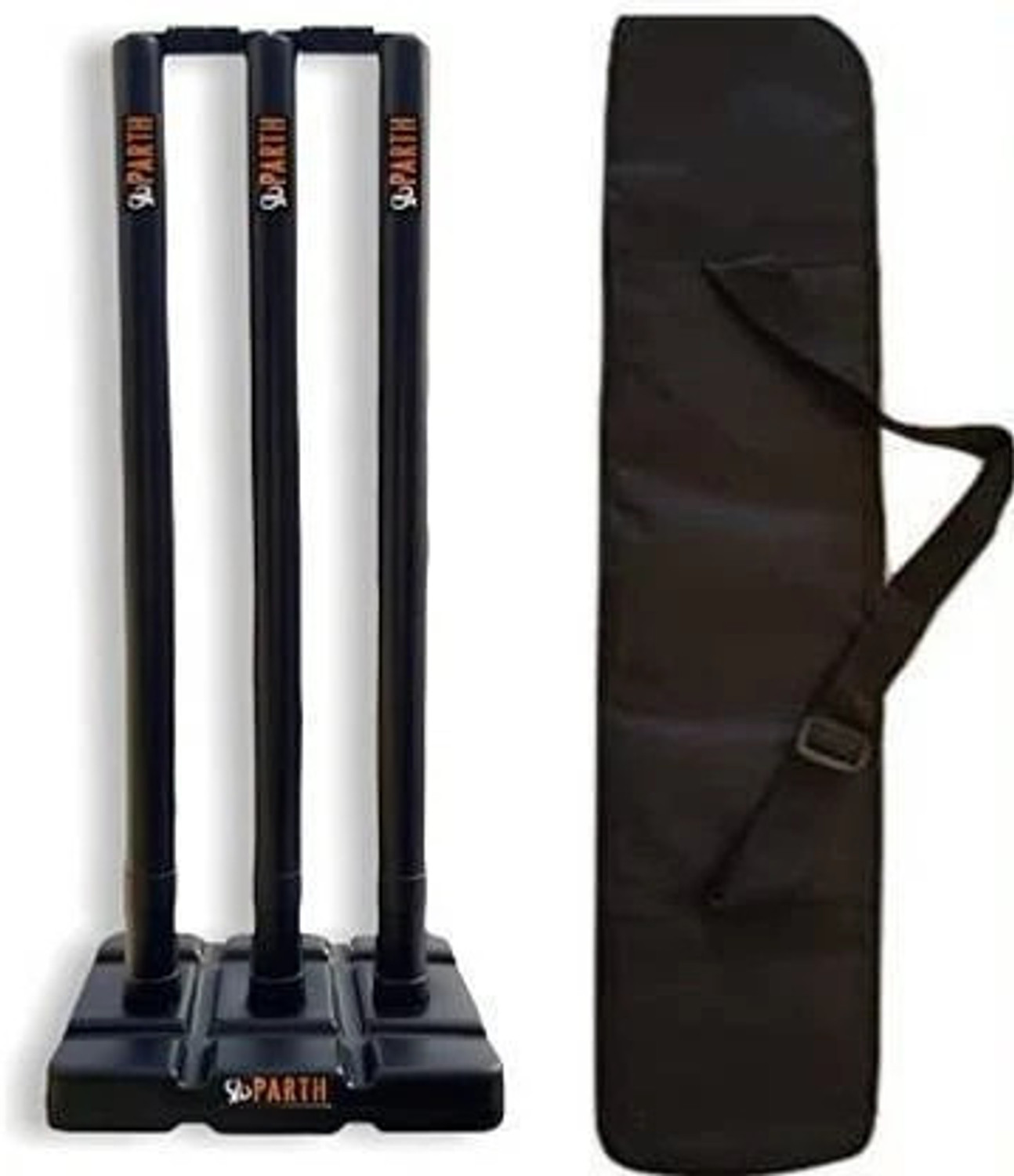 fizo PVC Cricket Wicket Set of 3 Stumps, 2 Bails, Base, Bag Pack of 3 - Image 4