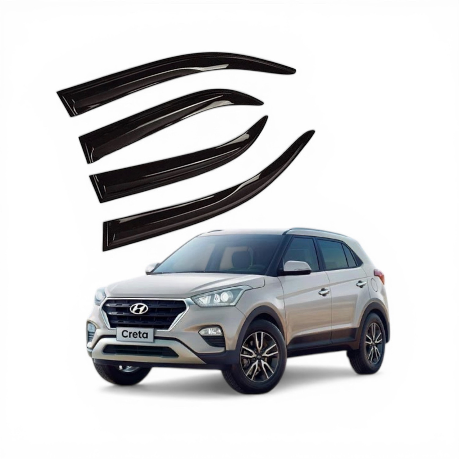 Image of Kingsway Convertibles Front, Rear Wind Deflector (Tinted Maruti S-Presso Lxi)