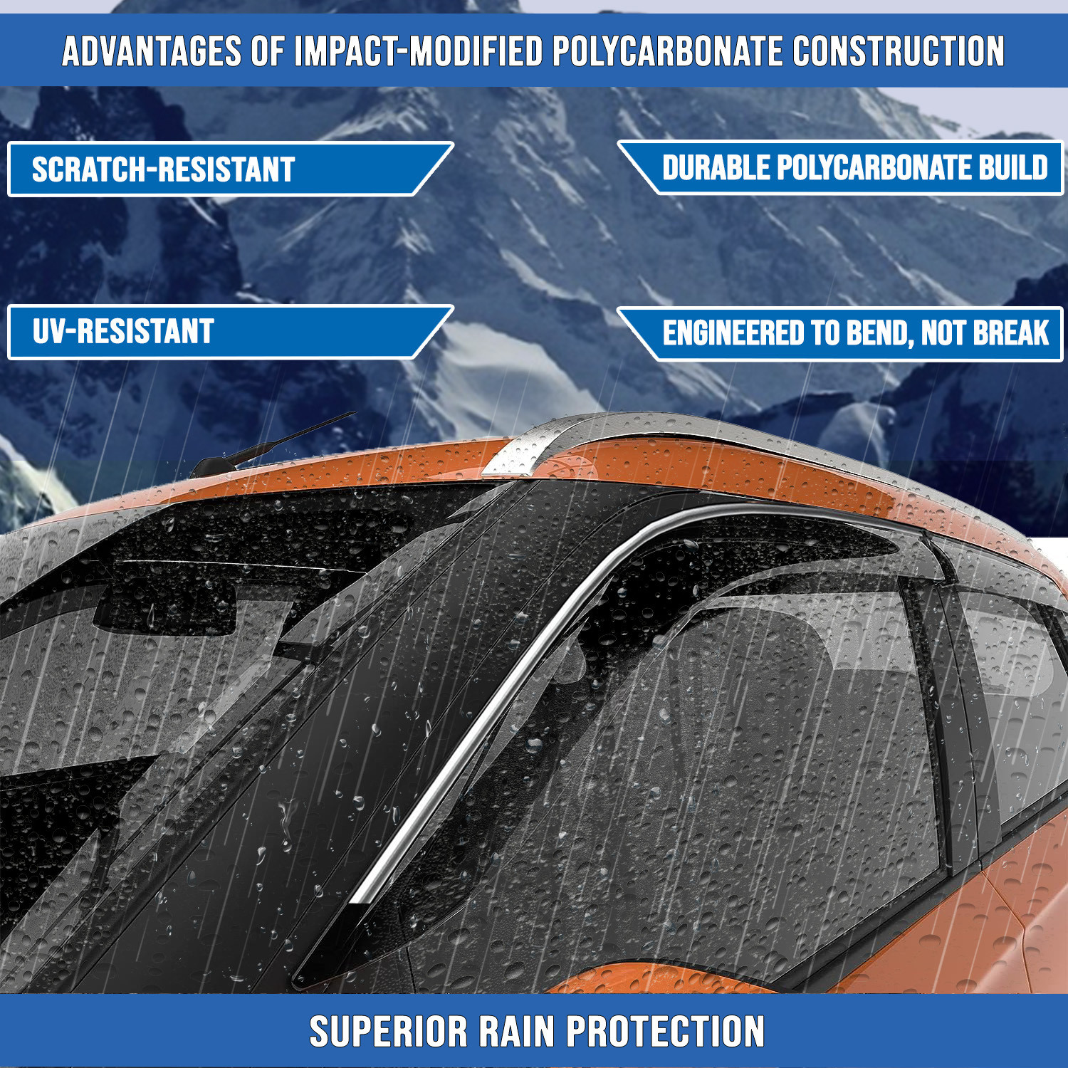 Image of Kingsway Convertibles Front, Rear Wind Deflector (Tinted Maruti S-Presso Lxi)