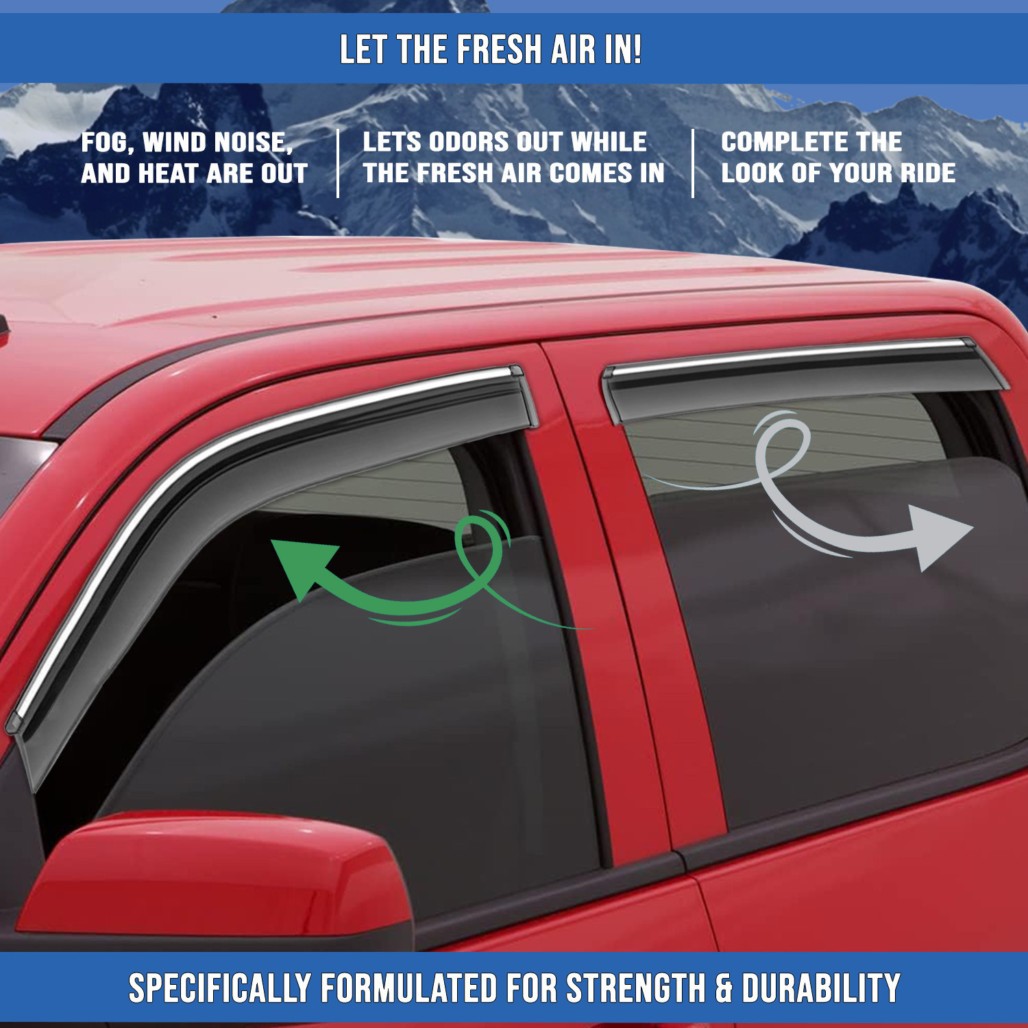 Image of Kingsway Convertibles Front, Rear Wind Deflector (Tinted Maruti S-Presso Lxi)