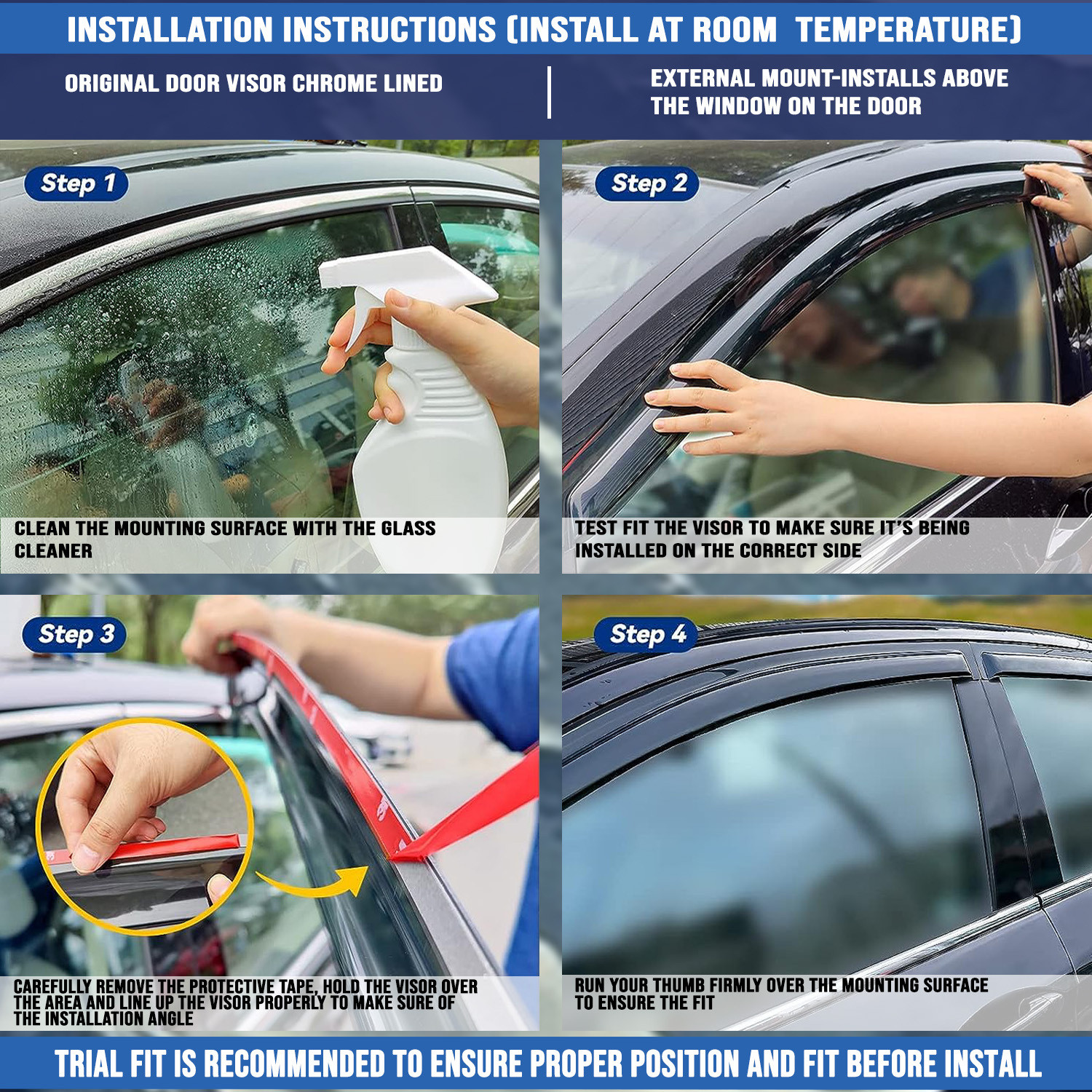 Image of Kingsway Convertibles Front, Rear Wind Deflector (Tinted Maruti S-Presso Lxi)