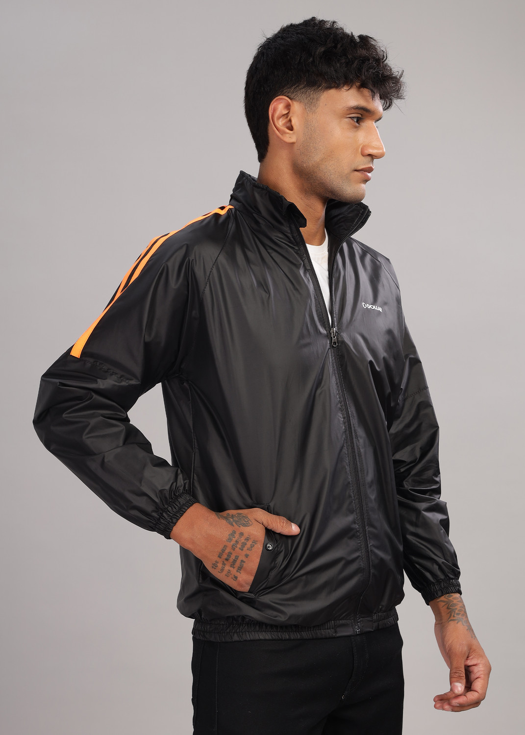 Image of Dollar Polyester Round Neck Colorblock Men Wind Cheater