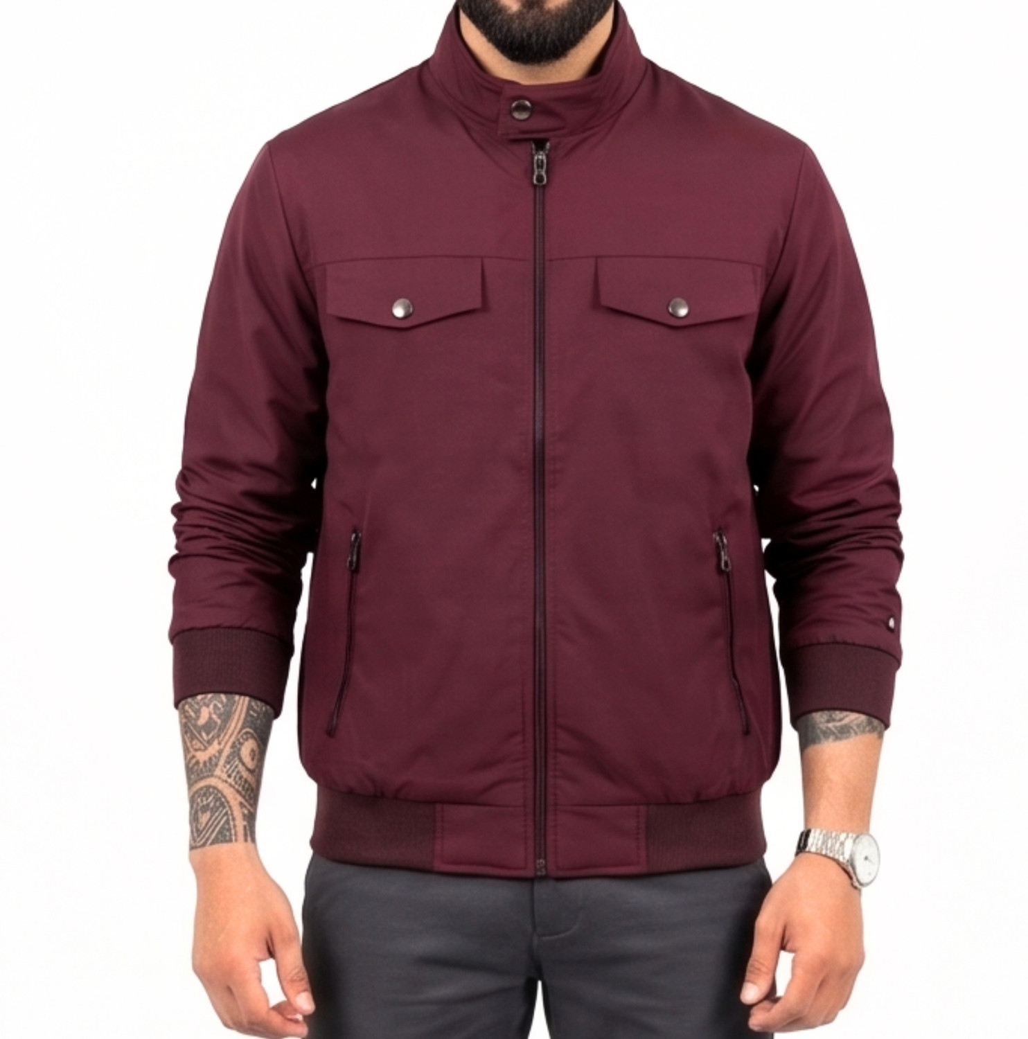 Image of Dollar Lightweight Open Front Solid Men Wind Cheater