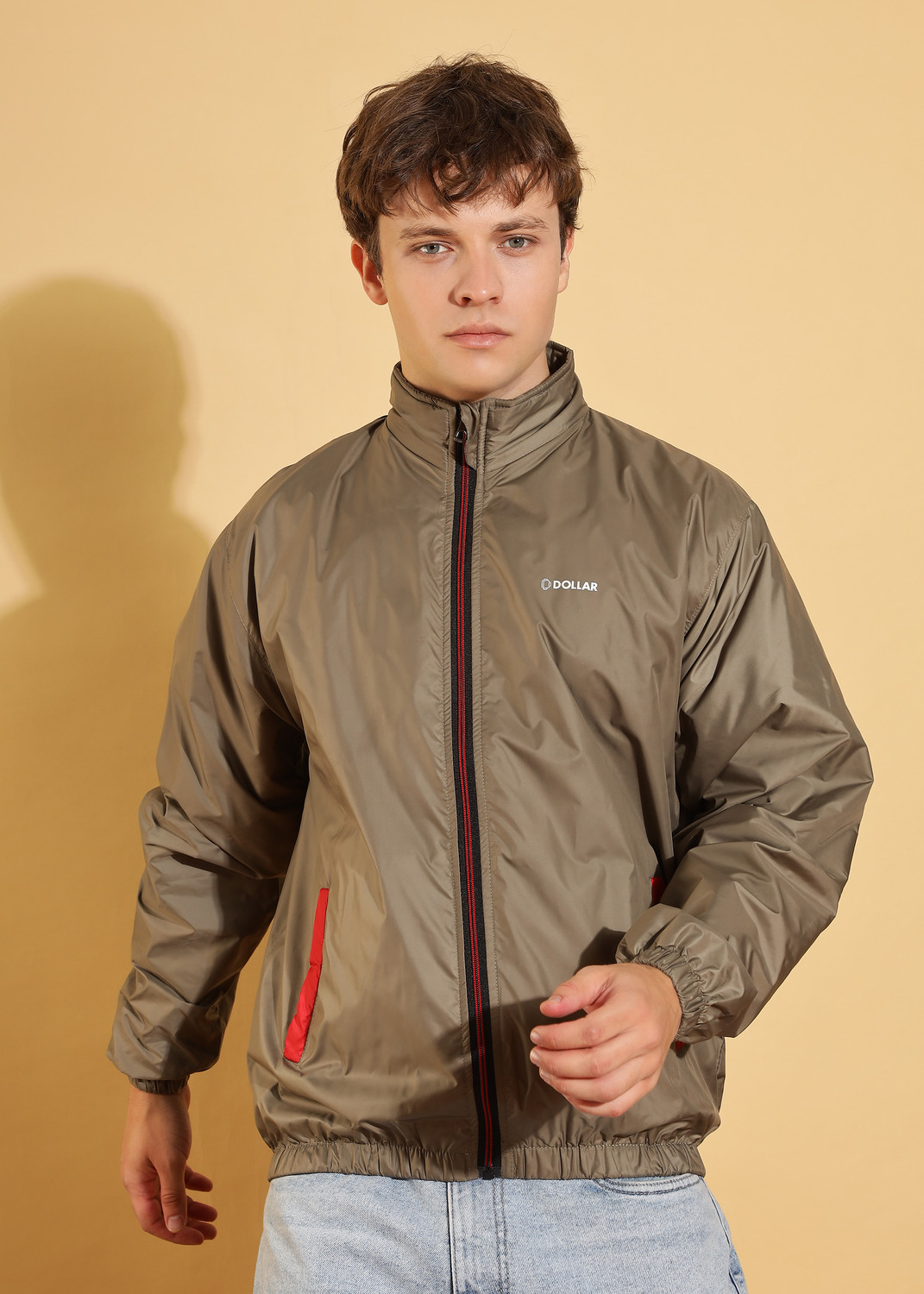 Image of Dollar Lightweight Open Front Solid Men Wind Cheater