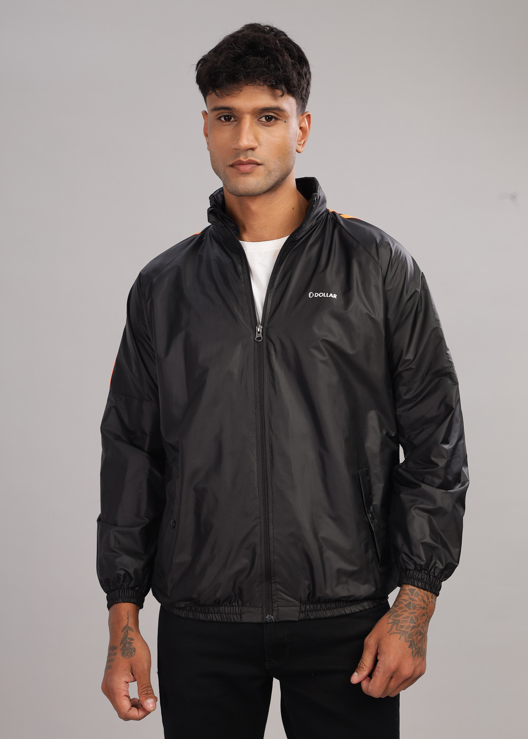 Image of Dollar Polyester Round Neck Colorblock Men Wind Cheater