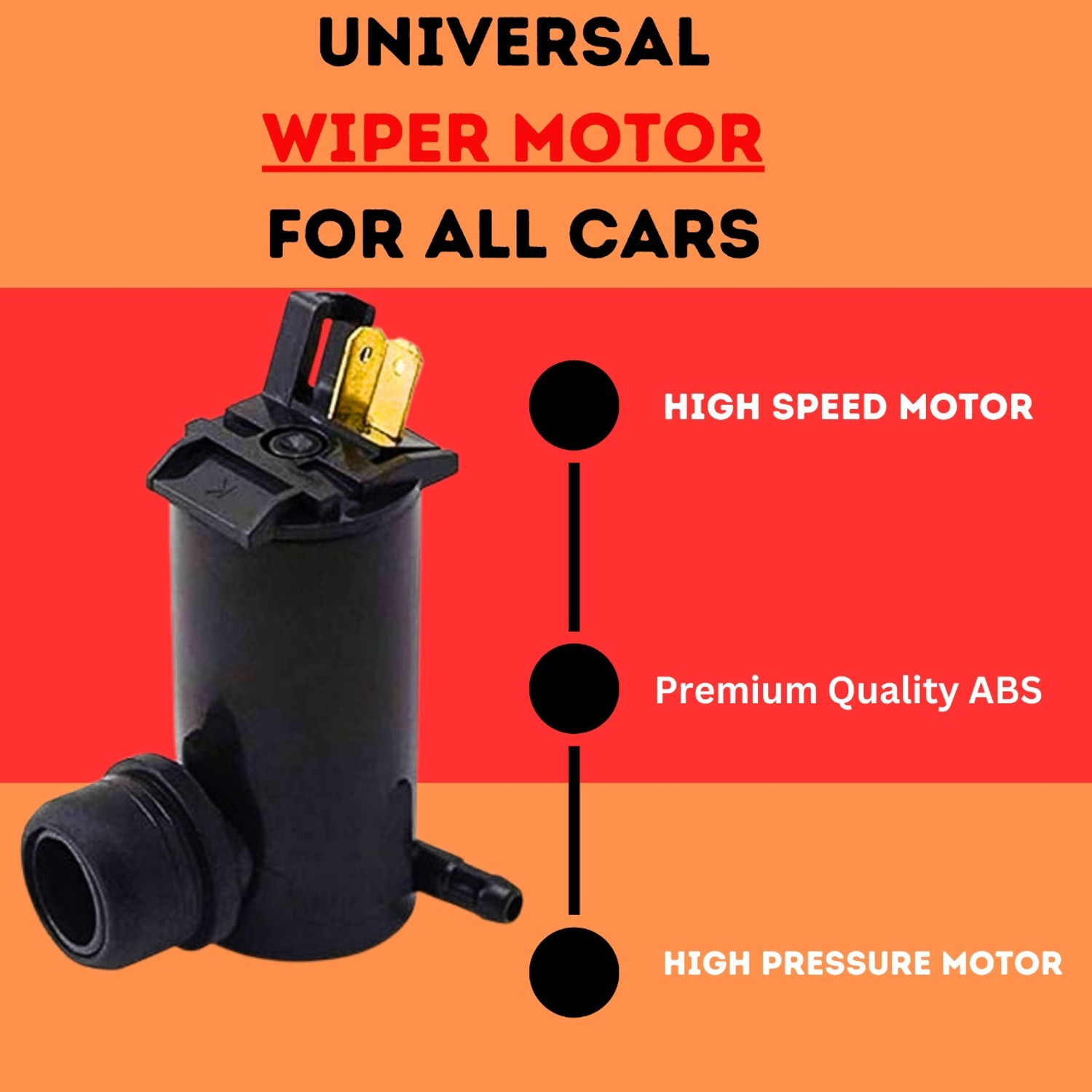 Image of Finessemotors Universal 12V DC Car Wiper Motor with Copper Wiring Windshield Wiper Motor (12)
