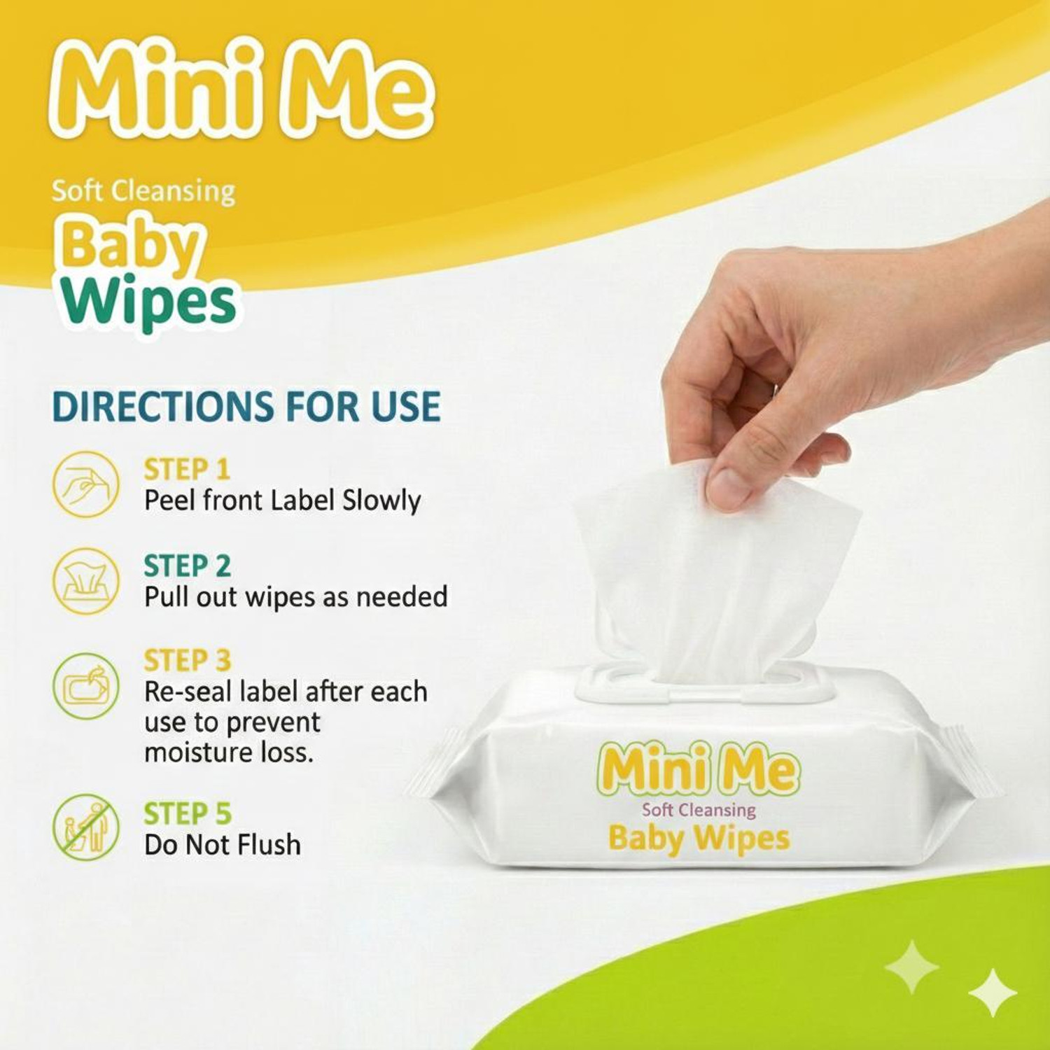 Image of MINI ME Soft Cleansing Baby Wipes with Aloe Vera & Vitamin E -72 Wipes Pack Of 1 (72 Wipes)