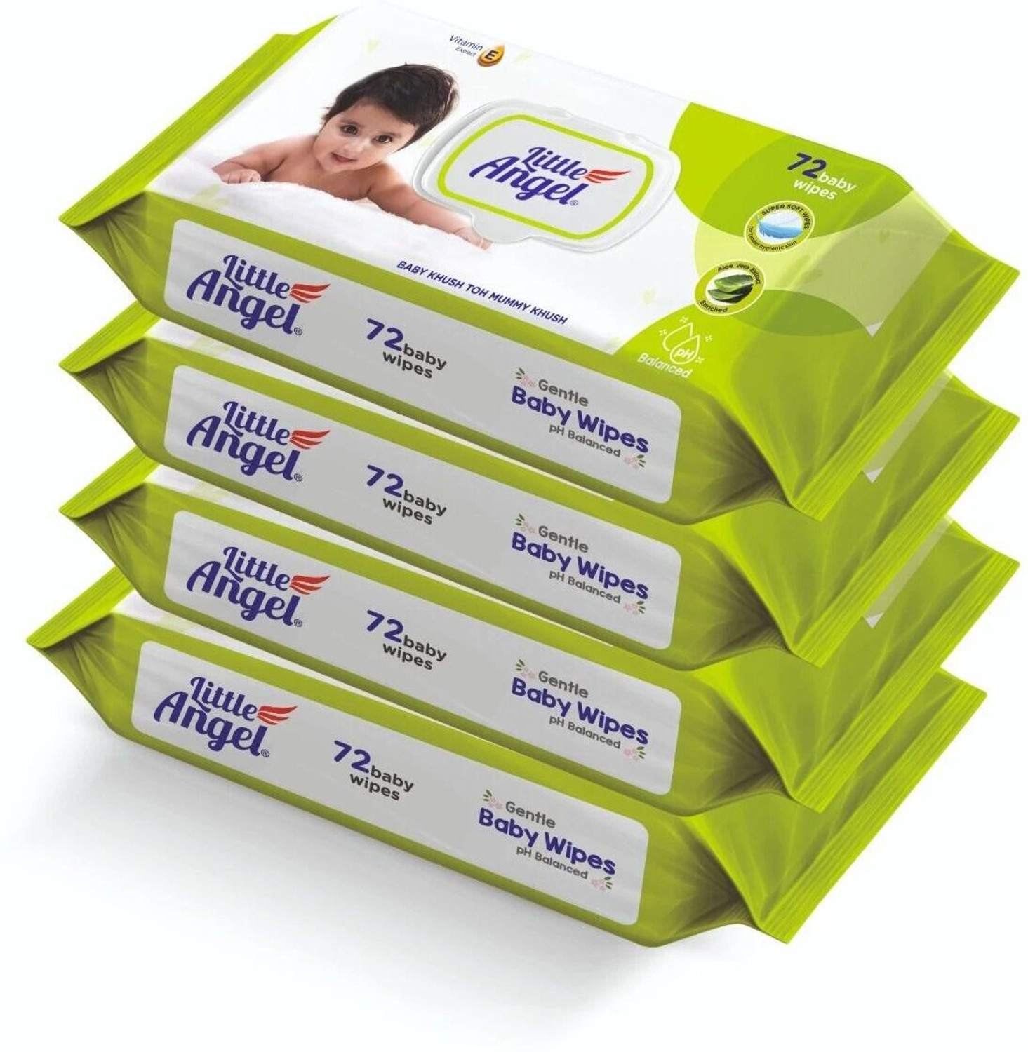 Image of Twittles Soft & Gentle Baby Cleansing Wipes With Lid, 99% Water & Aloe Vera | Pack of 8 (576 Wipes)