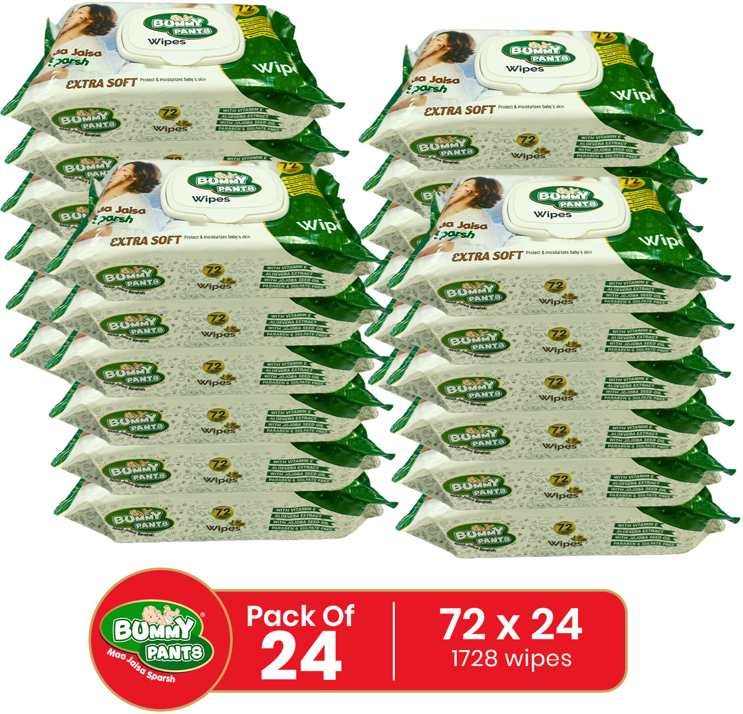 Image of Twittles Soft & Gentle Baby Cleansing Wipes With Lid, 99% Water & Aloe Vera | Pack of 8 (576 Wipes)
