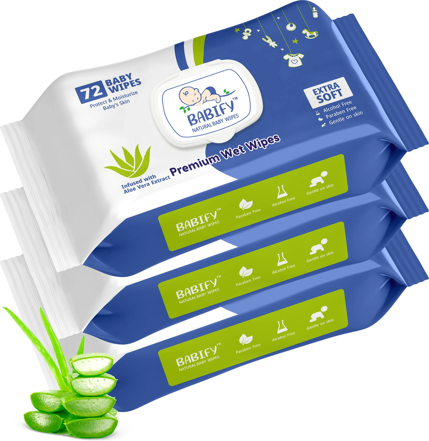 BABIFY Extra Soft Premium Baby Wipes With Aloe Vera