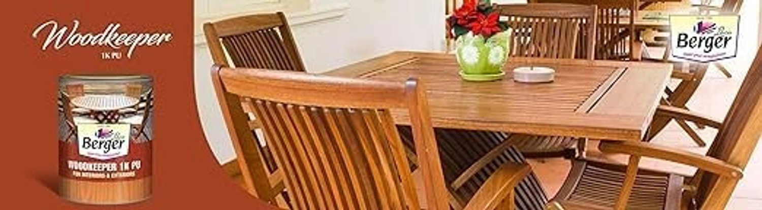 Image of Berger Woodkeeper 1K PU Gloss Clear Wood Varnish (Polyurethane 1 L)
