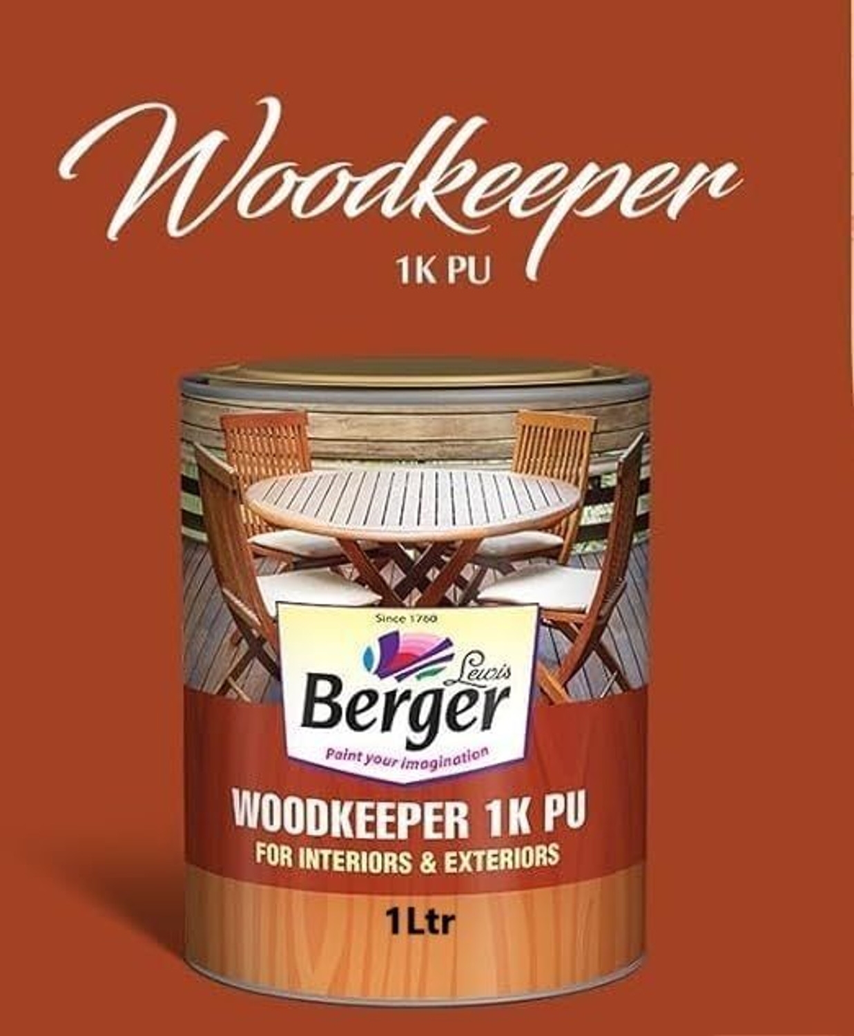 Image of Berger Woodkeeper 1K PU Gloss Clear Wood Varnish (Polyurethane 1 L)