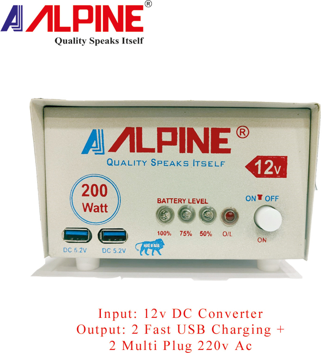 Alpine 200W DC to AC Converter - Image 1