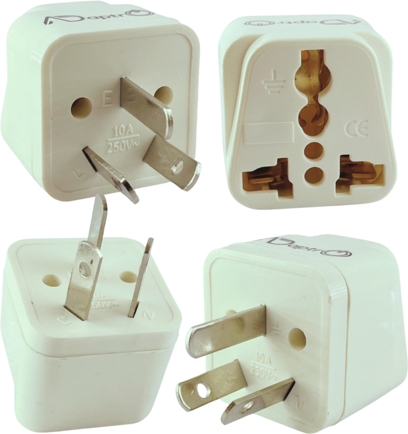 Image of looMint Universal Travel Adapter Worldwide Adaptor (White)