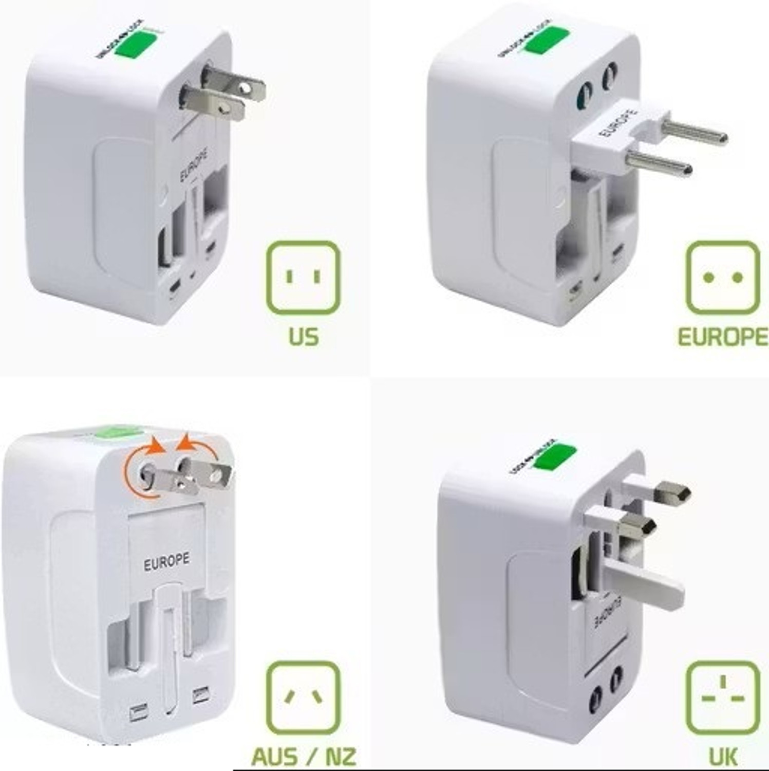 Image of looMint Universal Travel Adapter Worldwide Adaptor (White)