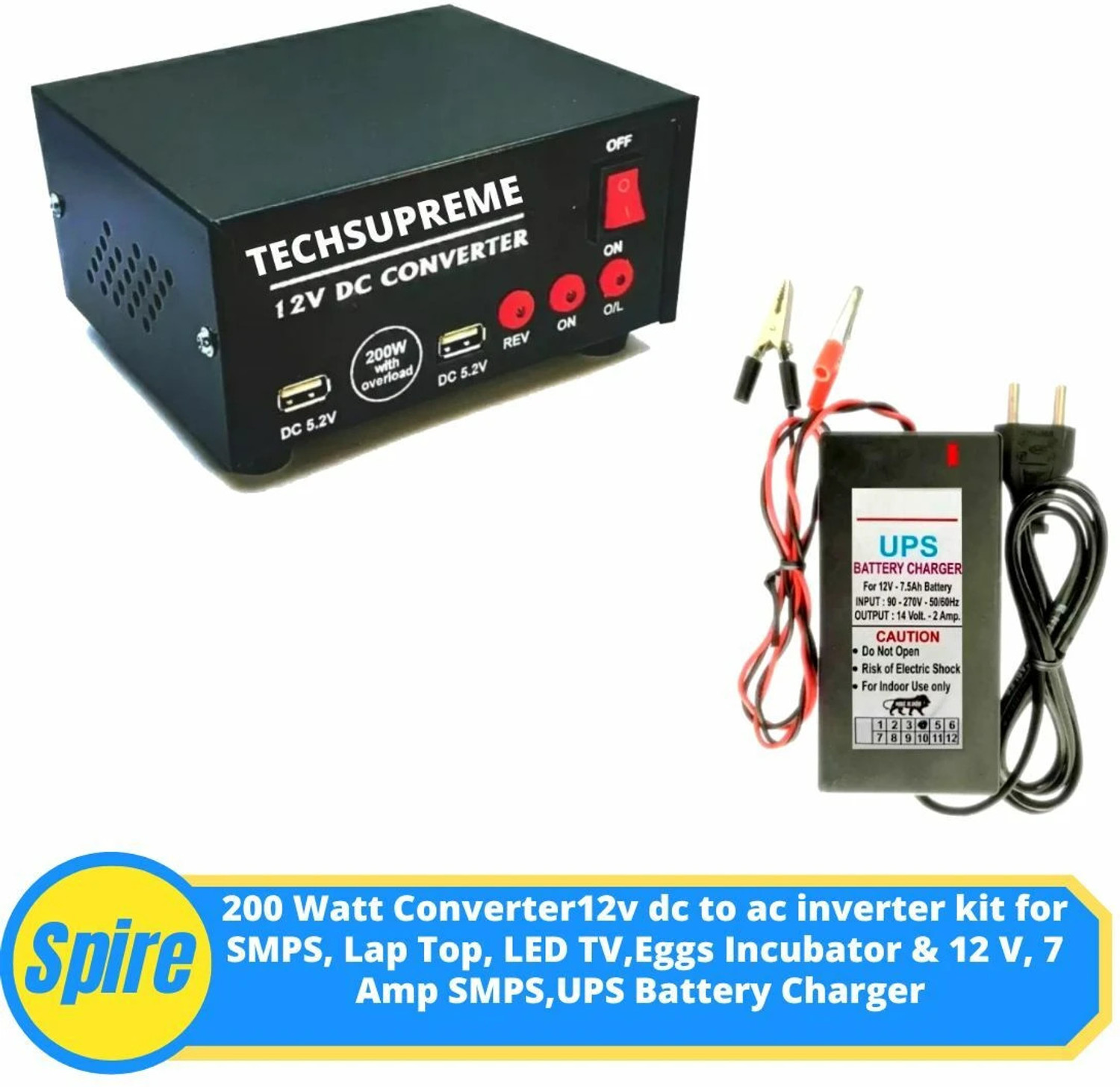 Image of BALRAMA 12 Volt UPS Battery Charger 14 Volt 2 Amp Bike SMPS Power Supply AC DC Adaptor Worldwide Adaptor (Black)