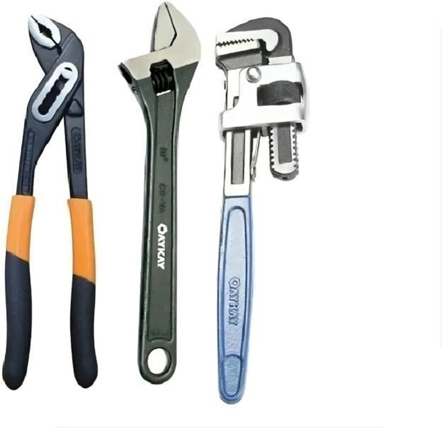 Image of BALRAMA Set Of 3 Plumbing Tools(10 inch Water Pumplier, 10 inch PipeWrench, 8 inch AdjustableWrench) || Heavy Duty Hand Tool Kit || Single Sided Pipe Wrench (Pack of 1)