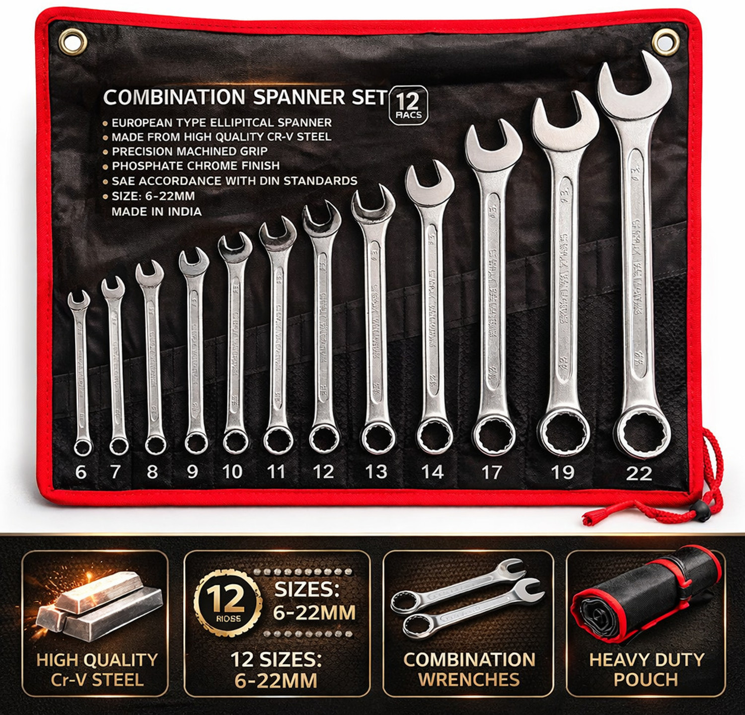 Image of BALRAMA Set Of 3 Plumbing Tools(10 inch Water Pumplier, 10 inch PipeWrench, 8 inch AdjustableWrench) || Heavy Duty Hand Tool Kit || Single Sided Pipe Wrench (Pack of 1)
