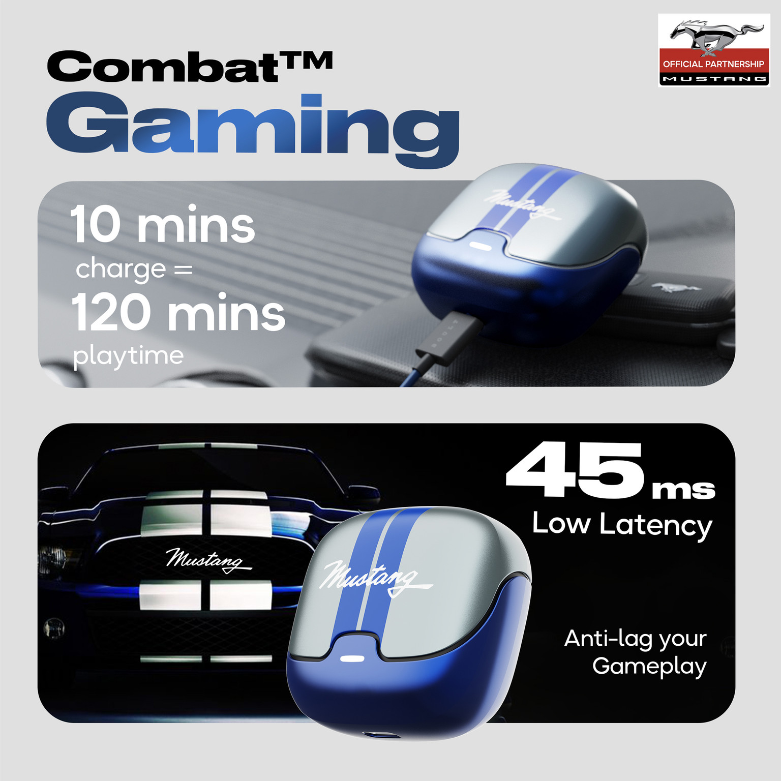 GoBoult Mustang Dash True Wireless Bluetooth Earbuds true wireless earbud price comparison image - view 10