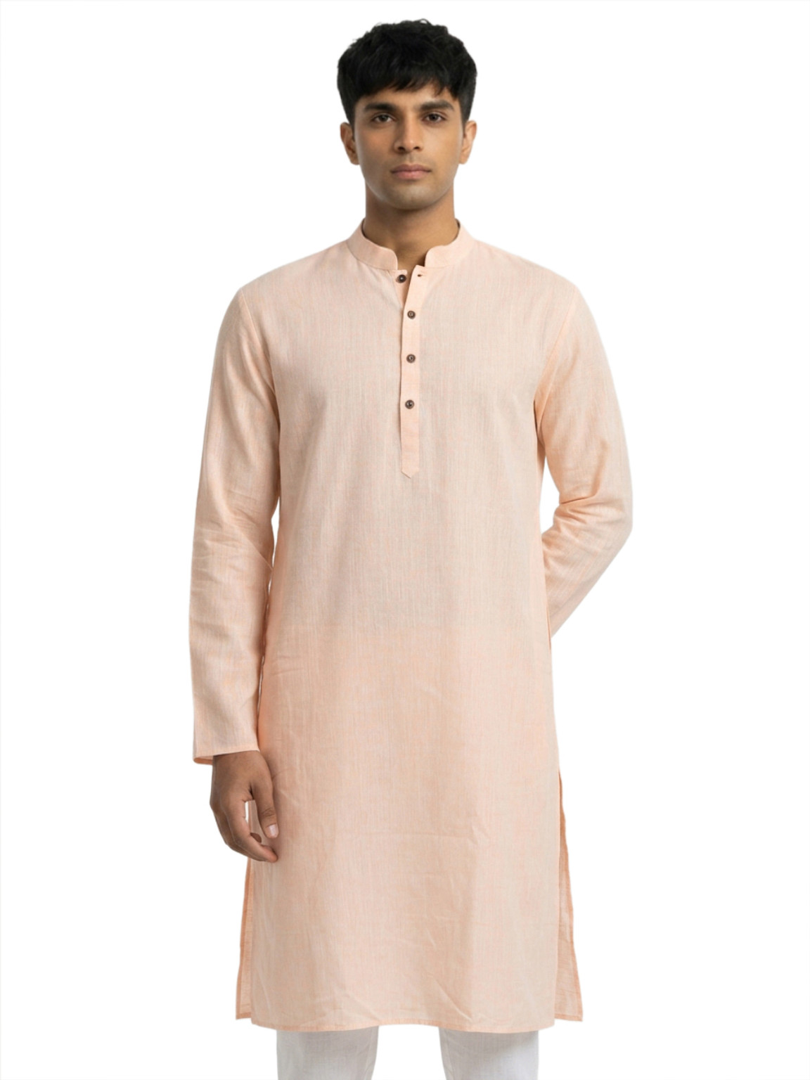 Raymond Solid Cotton Blend Straight Kurta for Men (Green)