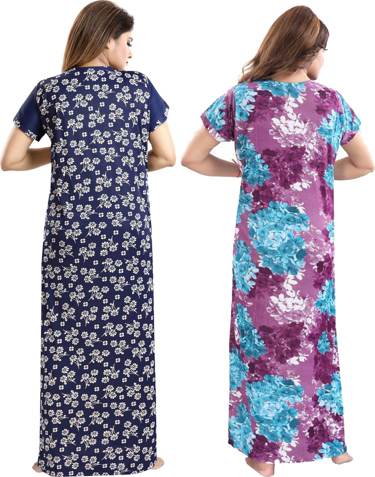 Shopping World Pack of 2 Women Nighty (Multicolor)
