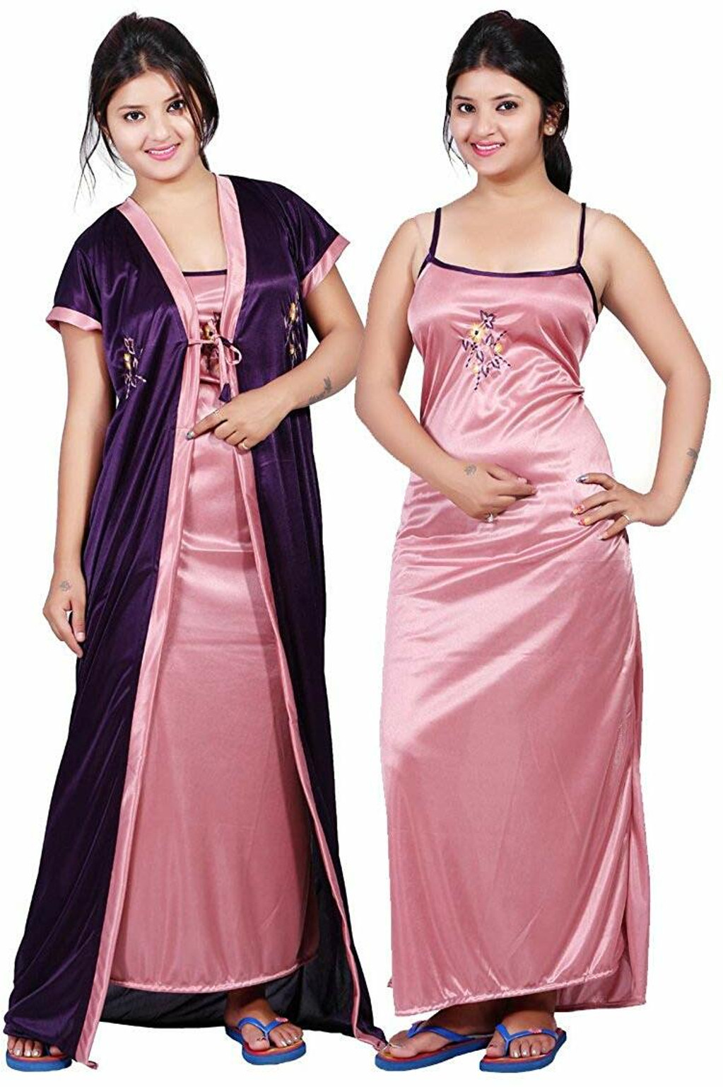 Shopping World Pack of 2 Women Nighty (Multicolor)
