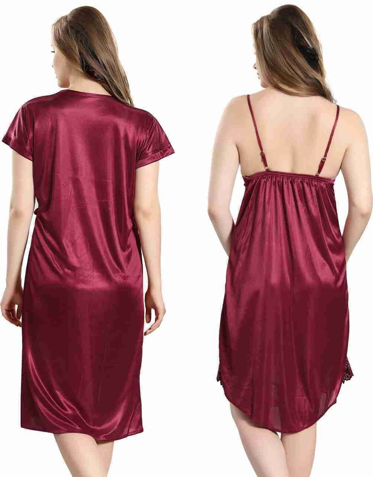 Shopping World Pack of 2 Women Nighty (Multicolor)