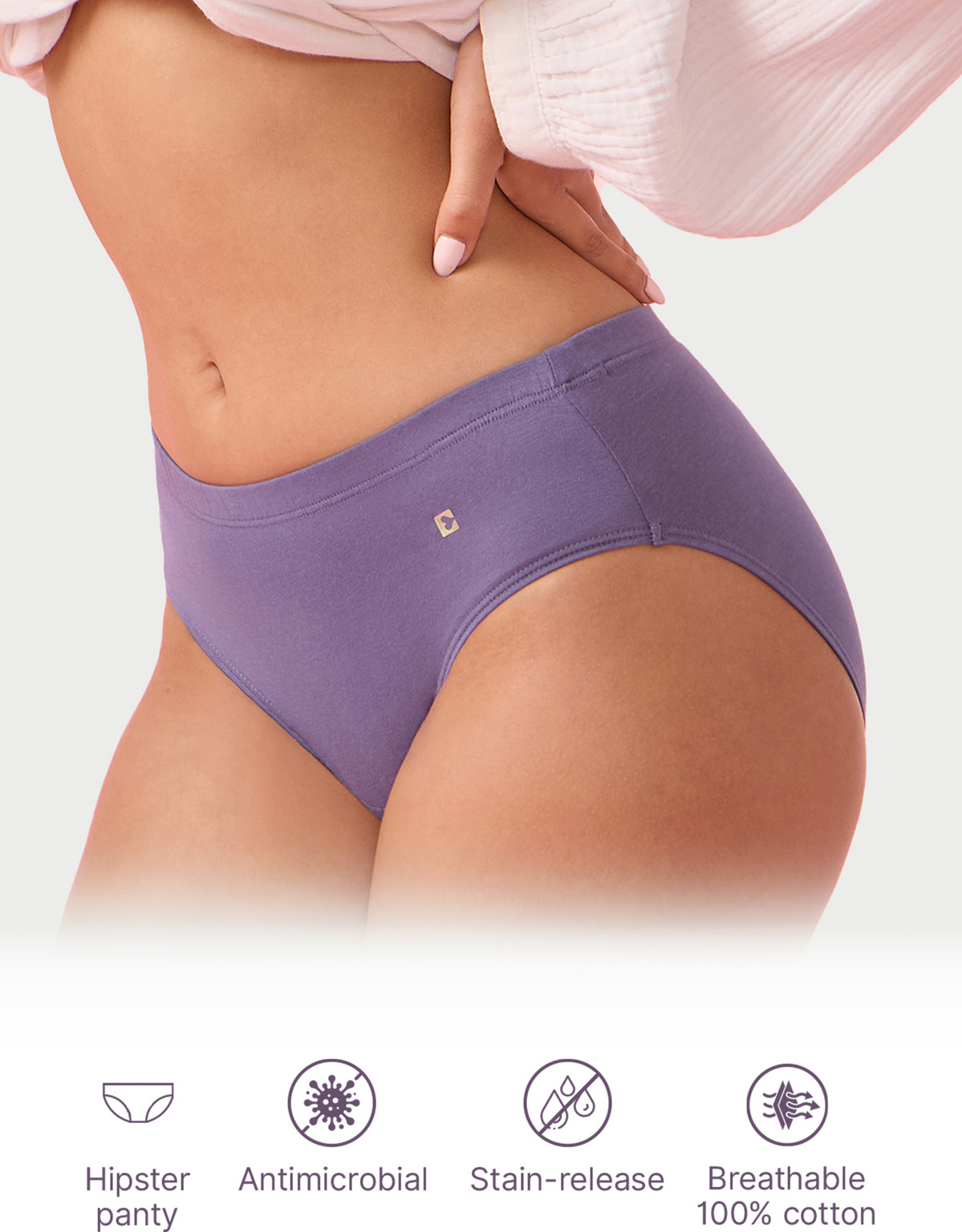 Pack of 3 CR17 Antimicrobial Assorted Women Hipster Multicolor Panty