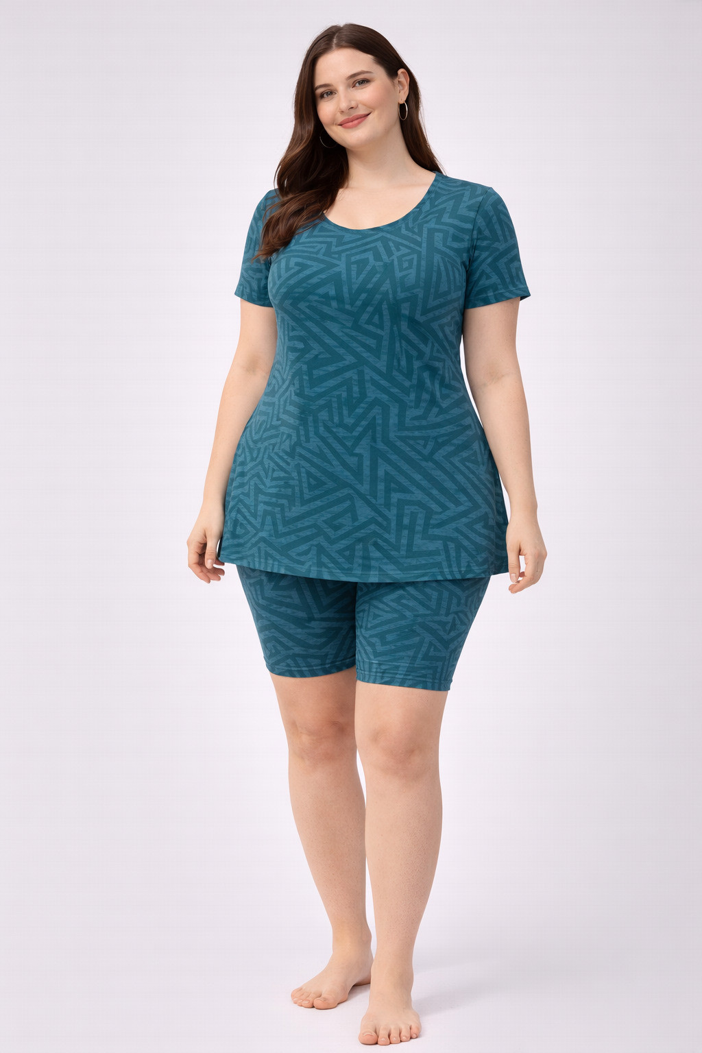 Women Printed Swim Dress with Short Self Design Women Swim-dress Multicolor Swimsuit