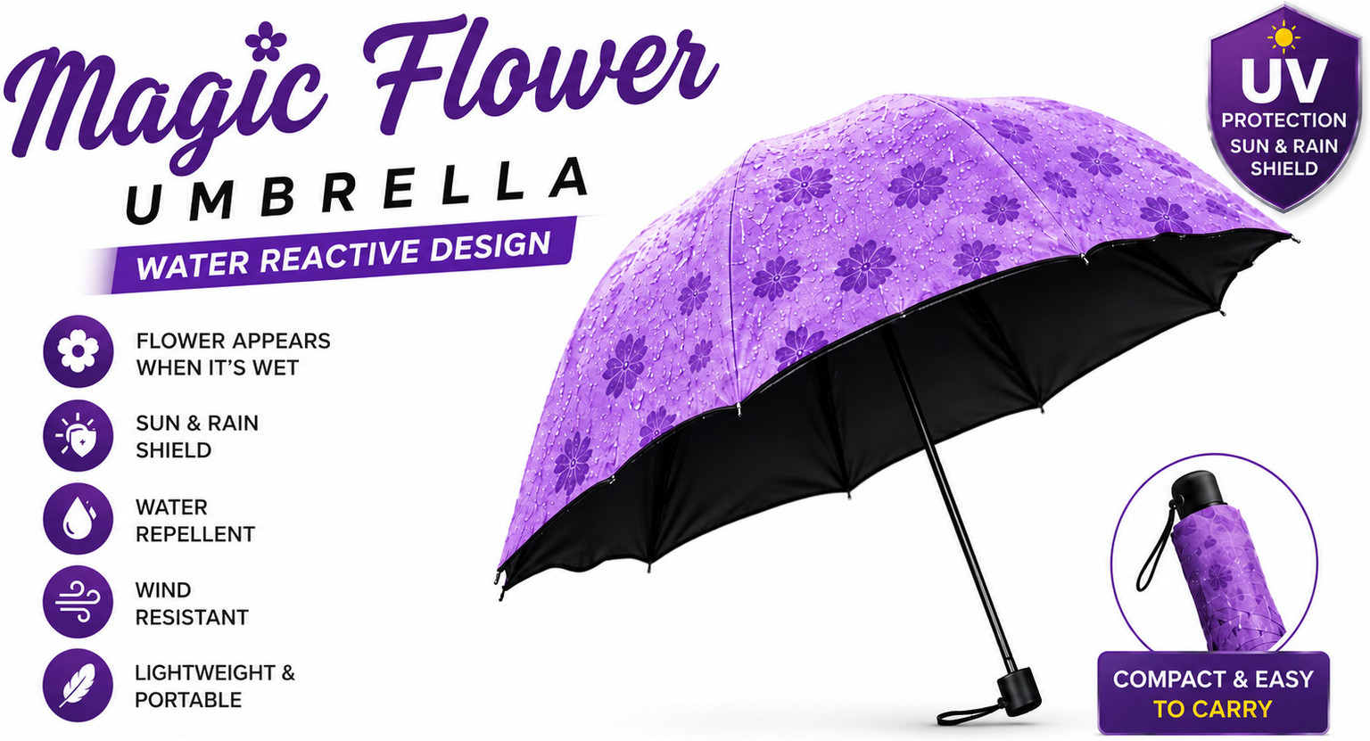 Dsivia Magic Color Changing Floral Umbrella