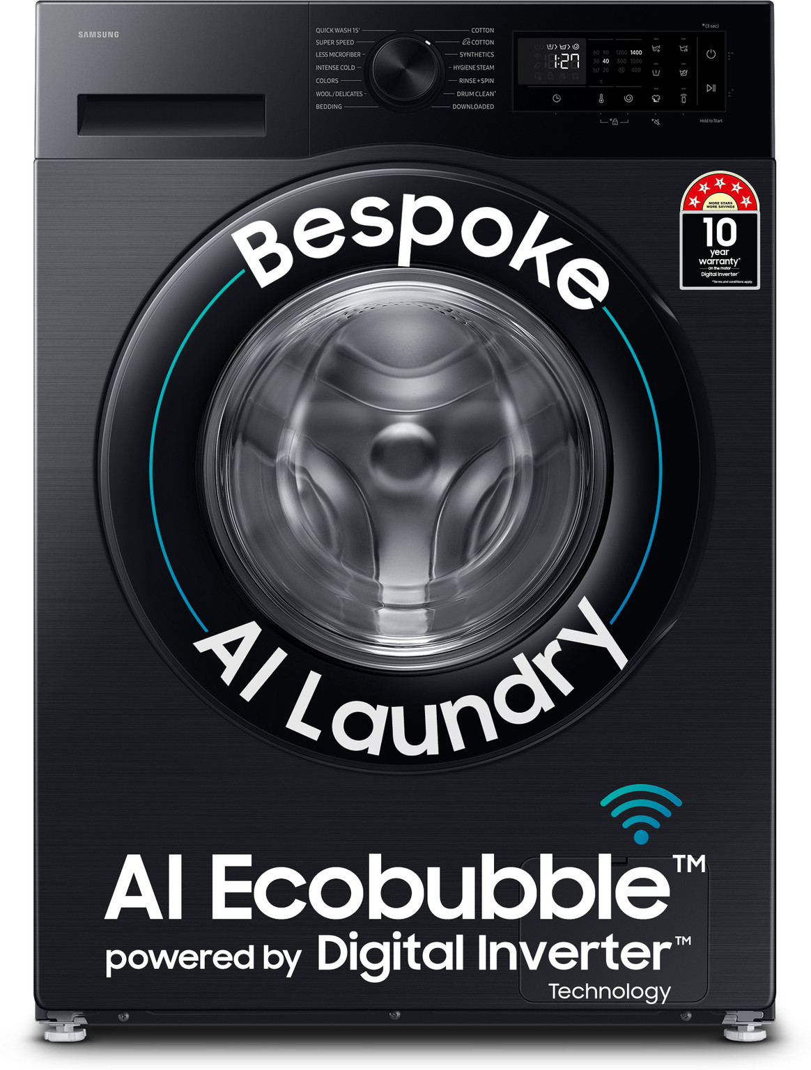 Samsung WD12FG5B34BBTL 12 kg Black Front Load Washing Machine