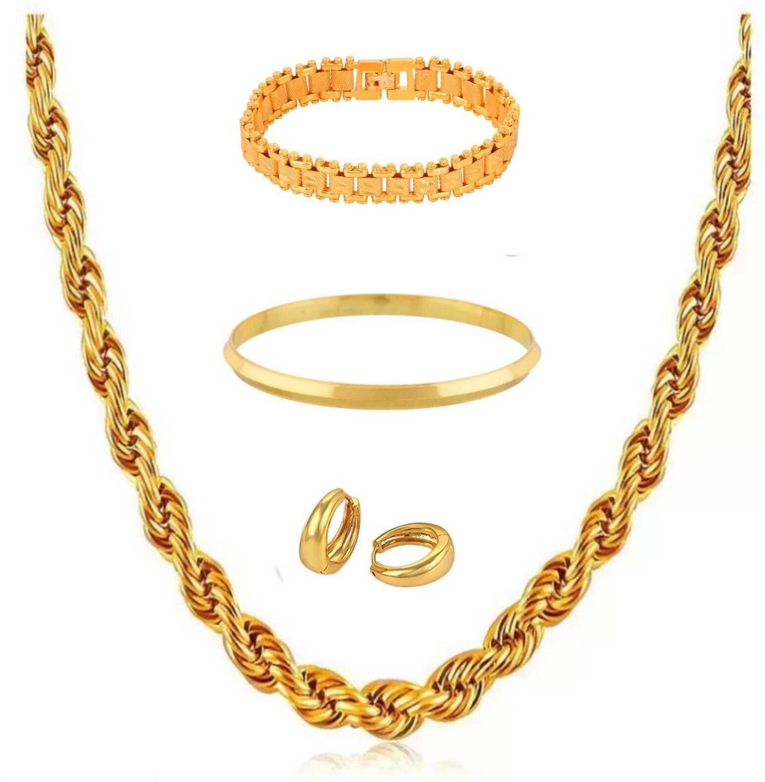 DiAj Buy 1 get 3 FREE LONG SIZE 36 INCH Gold-plated Plated Brass Chain ...