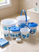 Ziasi bathroom set with flower printed Bathroom Accessories 6 Pcs