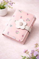 Atrani Girls Casual Pink Genuine Leather Wrist Wallet Black