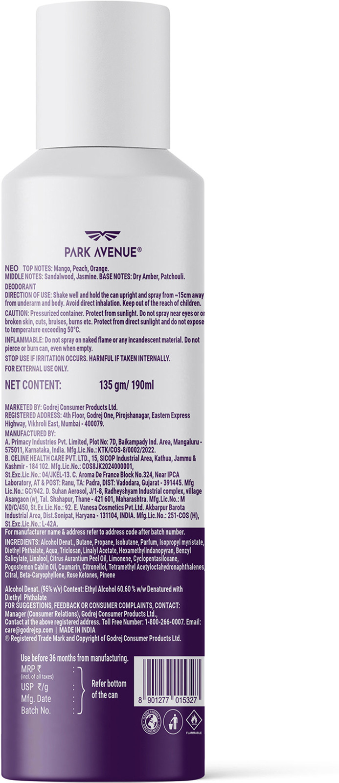 Park Avenue Signature Collection Neo Men Perfume Spray 190Ml