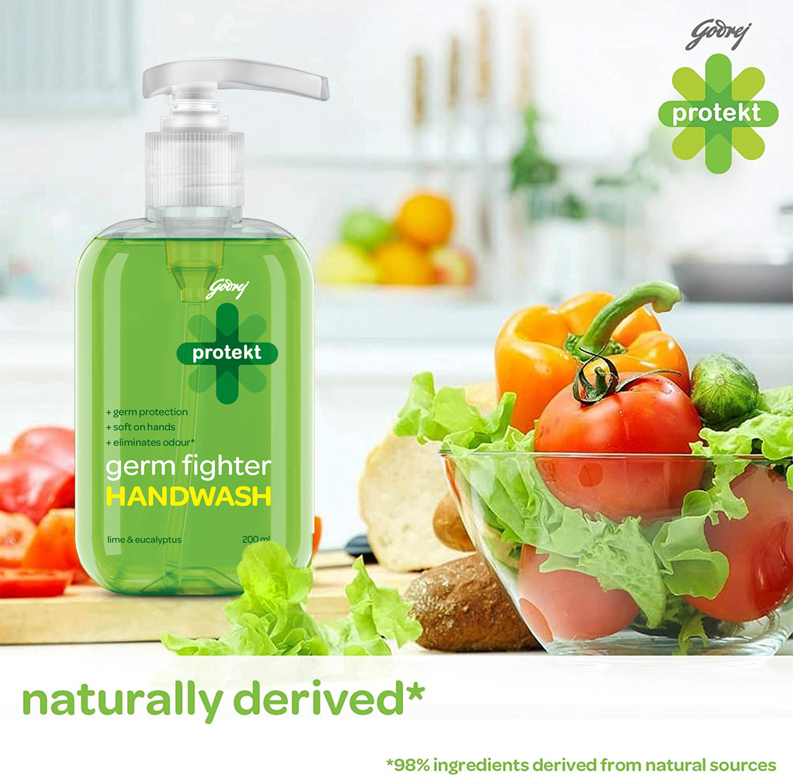 Godrej Protekt Germ Fighter Lime Handwash 675 Ml Pouch