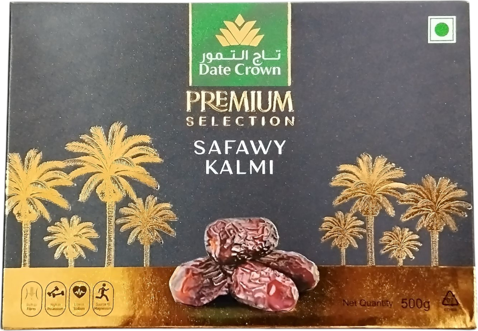 Date Crown Daily Goodness Kalmi Safawi Dates (500G)