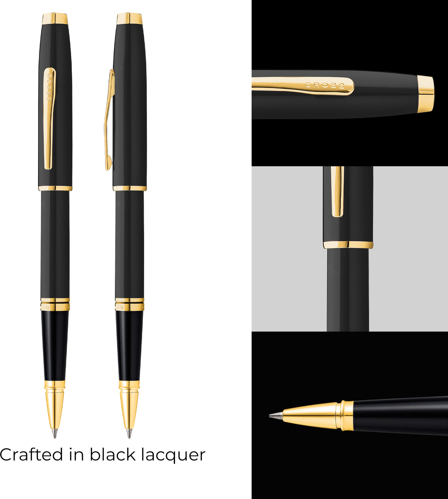 Cross Coventry Black Lacquer with Gold Appointments Rollerball Pen AT0665-11 - Image 2